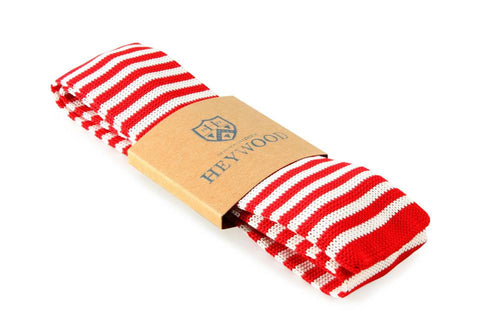 Red White Stripe Neck Tie