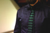 Navy Green Thick Stripe Neck Tie